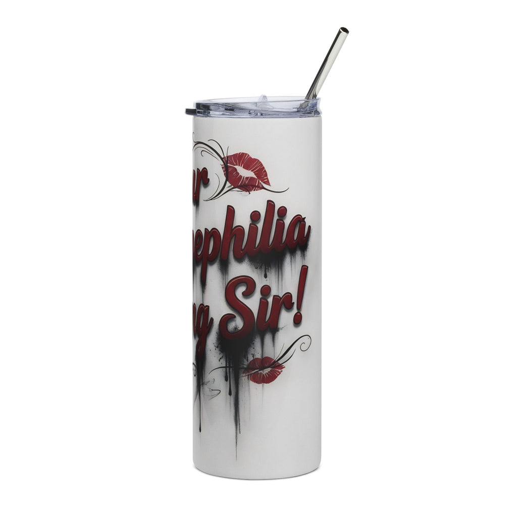 20oz Stainless Steel Tumbler — "Your Autogynephilia Is Raging" Graffiti Lip Print